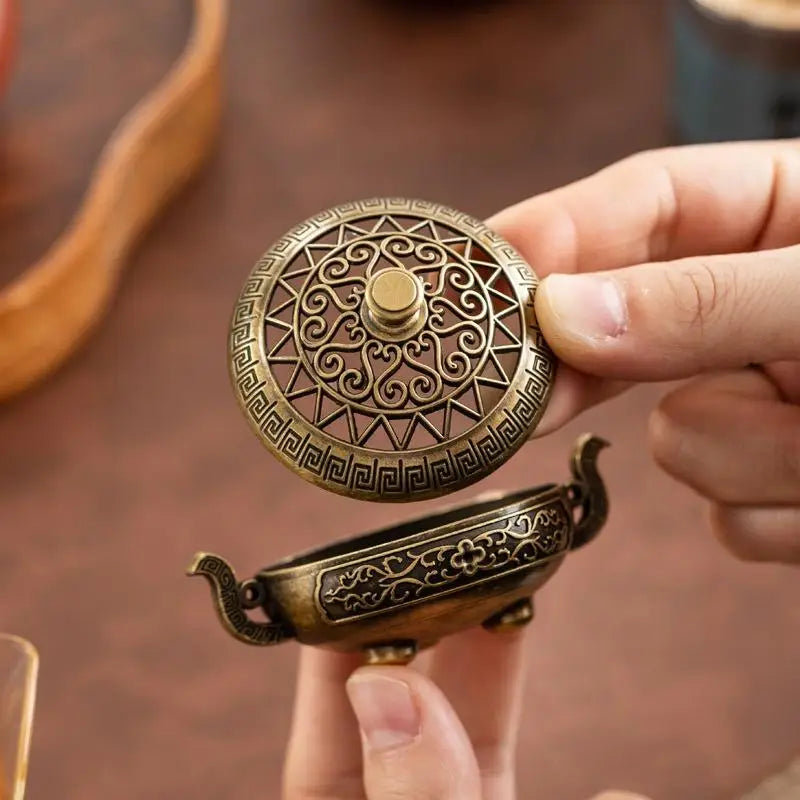 Retro Bronze Charcoal Stove Incense Burner Luxury Stand Incense Burner Stand Nixie
