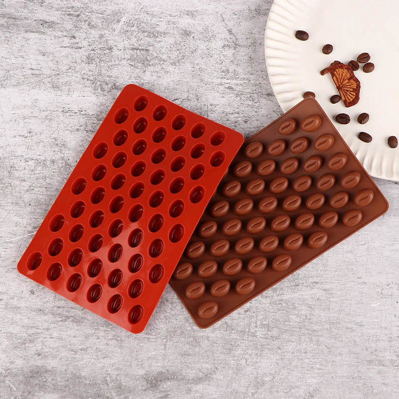 55-Cavity Coffee Bean Silicone Mold – Chocolate, Ice & Candy Silicone Baking Mold Nixie