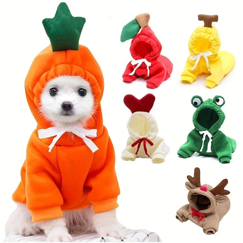 Cute Fruit Dog Hoodie – Warm Fleece Jacket for Small Dogs Dog Hoodie Jacket Nixie