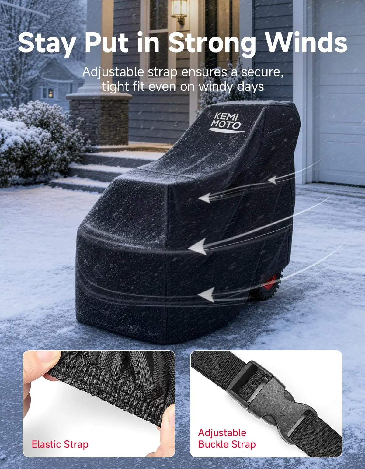 210D Snow Blower Cover Windproof Buckle – 1 & 2 Stage Fit Snow Blower Cover Nixie