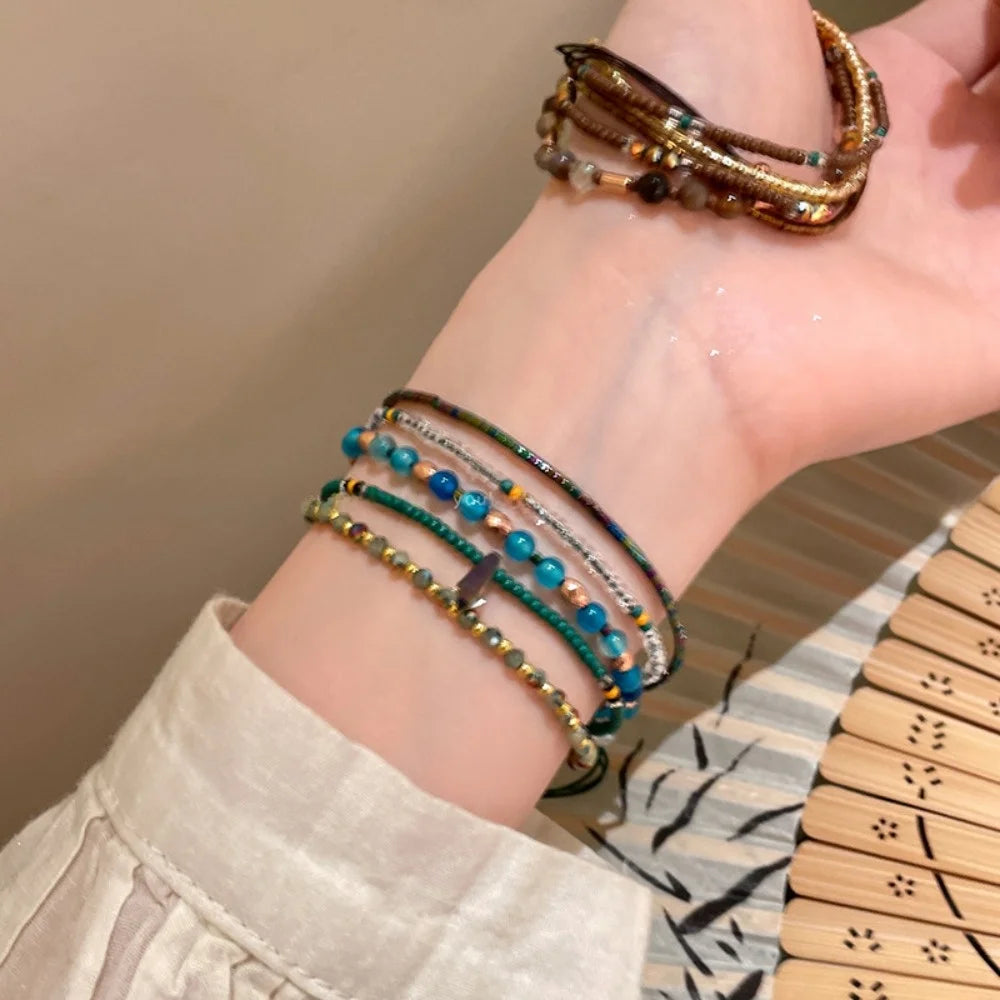 Bohemian Colorful Beaded Bracelet – Stretchy Stackable Bangle Beaded Bracelet Nixie
