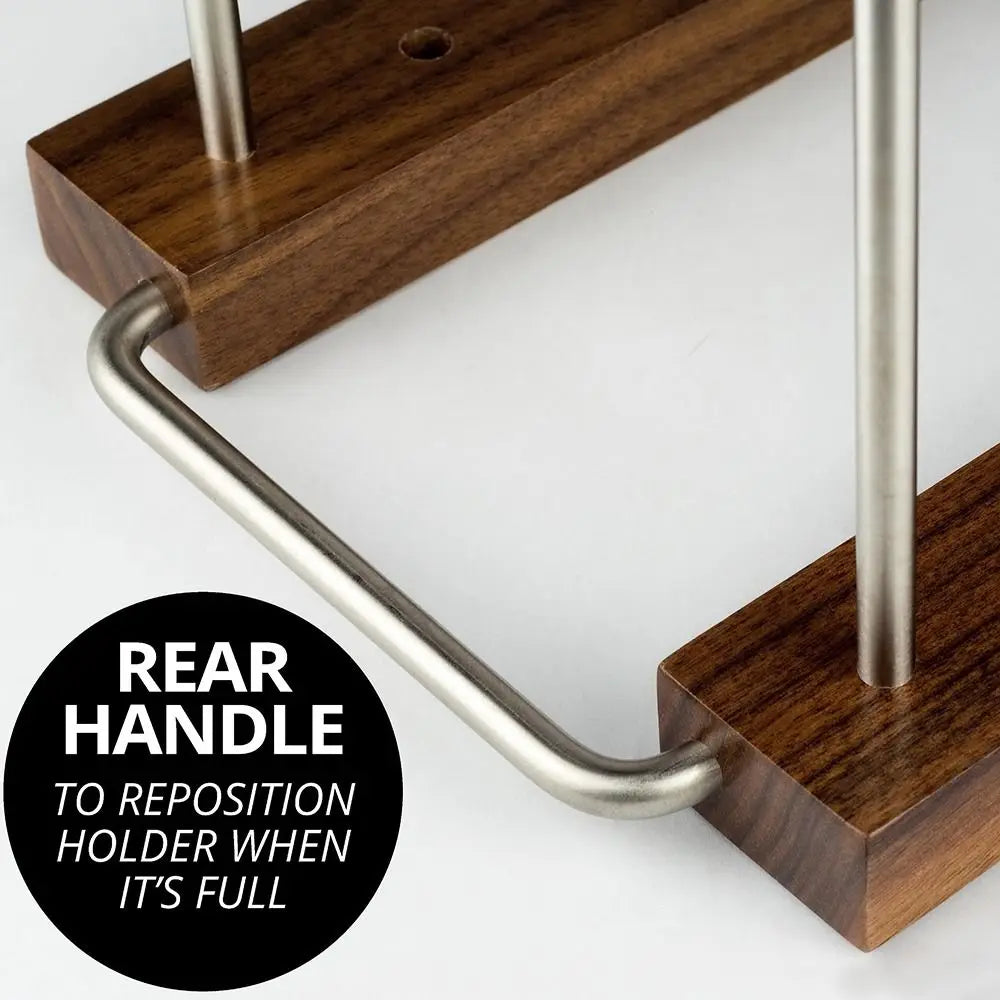 Solid Walnut Vinyl Record Stand – Adjustable CD & Record Holder