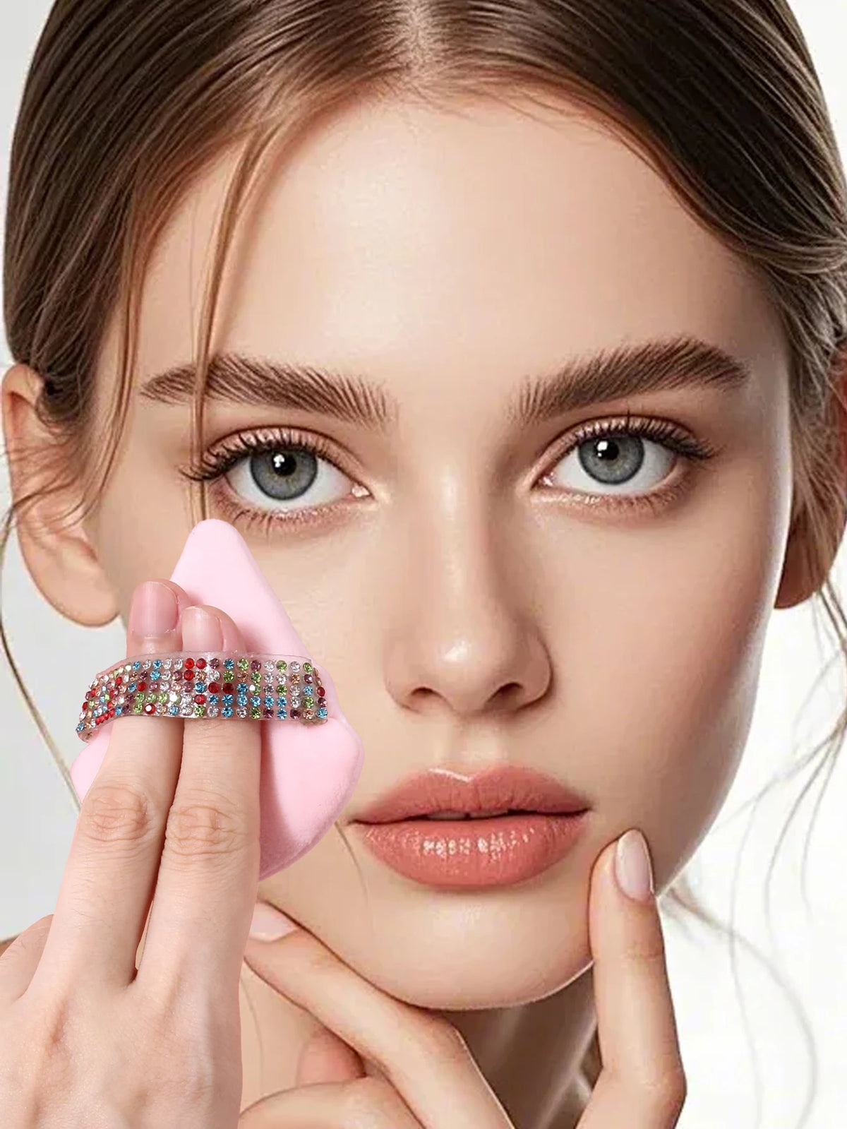 3Pcs Diamond Triangle Velvet Powder Puff Makeup Sponge Set Makeup Powder Puff Nixie
