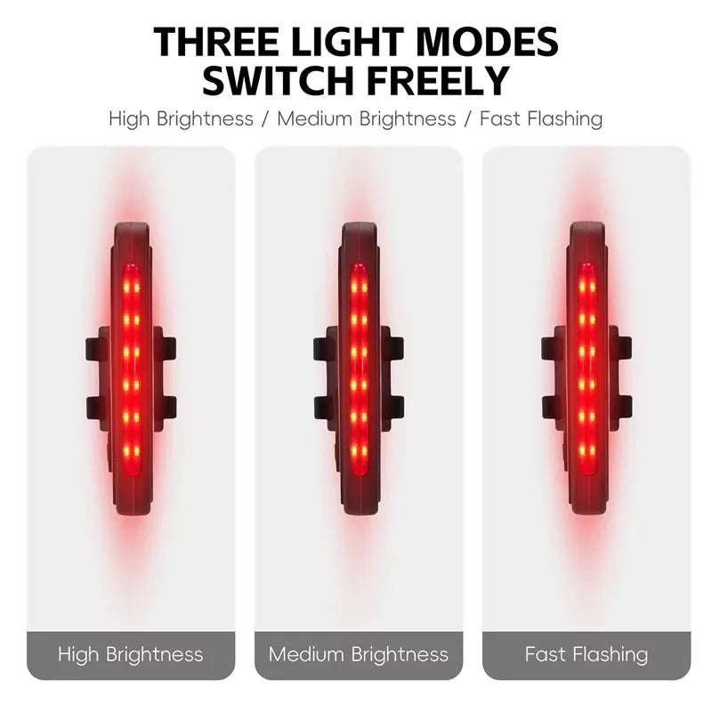 Bike Tail Light Number Plate USB-C Rechargeable Rear Lamp Bicycle Tail Light Nixie