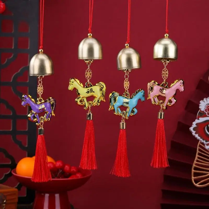 2026 Year of the Horse Wind Chime Pendant Lucky Zodiac Ornament Zodiac Wall Ornament Nixie