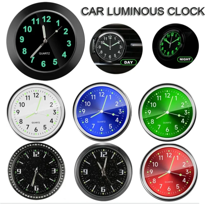 Mini Luminous Quartz Car Dashboard Clock – Stick-On Design Car Dashboard Clock Nixie