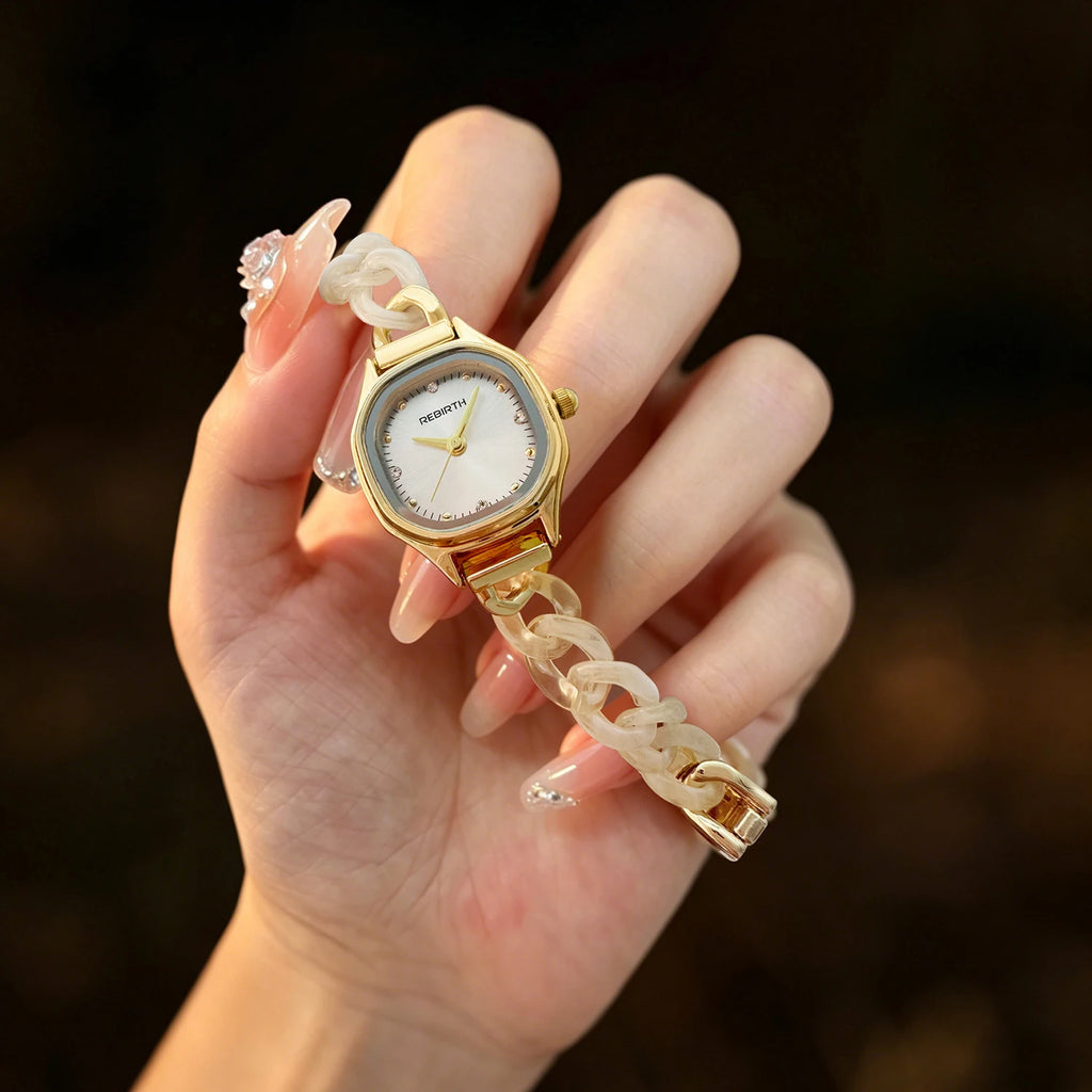 REBIRTH Women's Retro Quartz Watch | Light Luxury Fashion Women's Quartz Watch Nixie