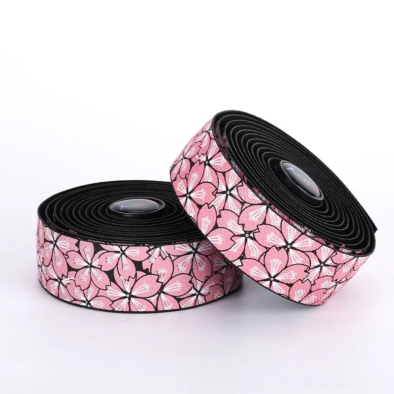 Sakura Road Bike Handlebar Tape – Anti-Slip Cushioned Wrap Bike Handlebar Tape Nixie BLACK-PINK