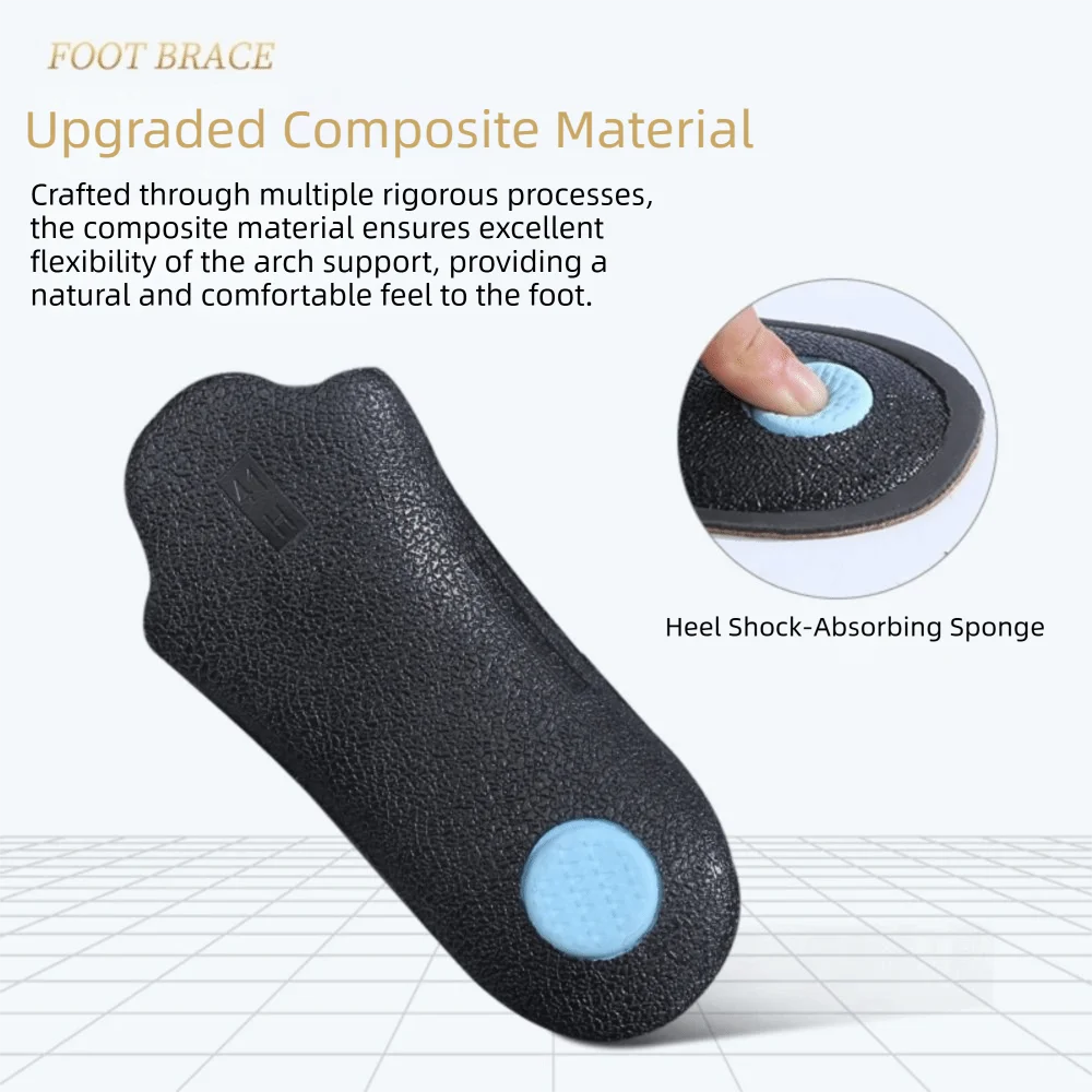 Orthopedic Leather Insoles for Flat Feet – Unisex Arch Support Orthotic Shoe Insoles Nixie