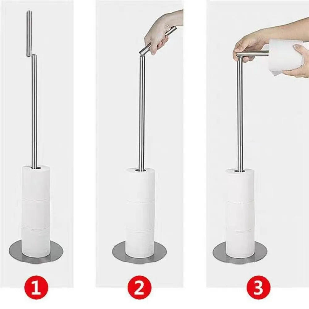 Freestanding Stainless Steel Toilet Paper Holder Stand Toilet Paper Holder Nixie