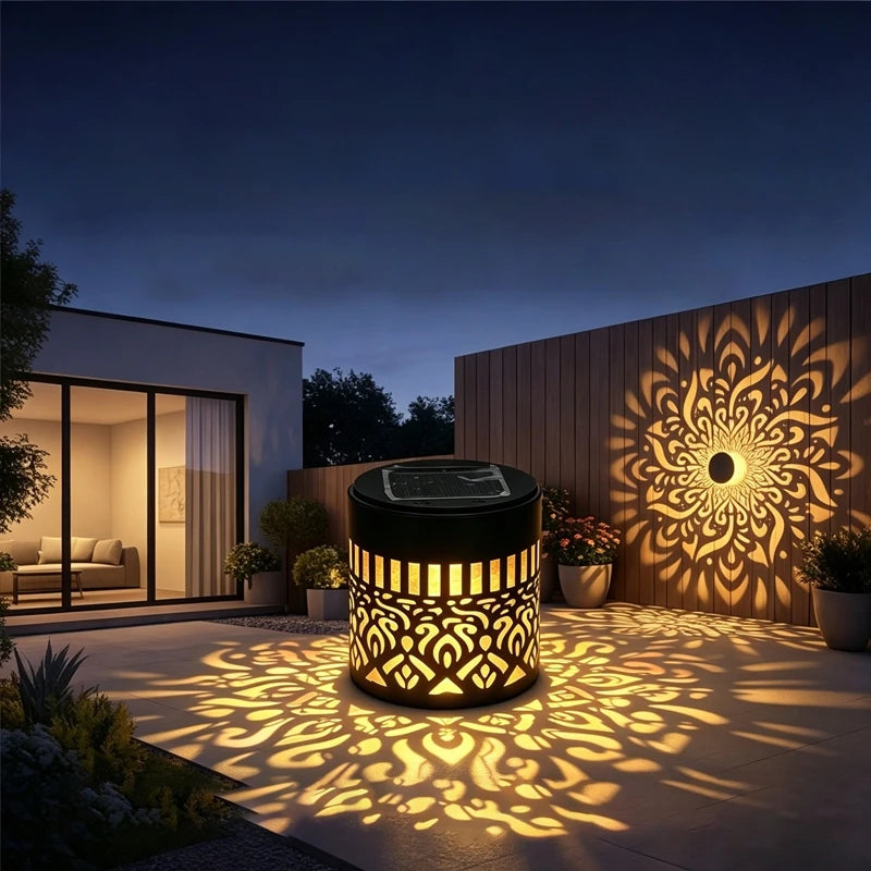 Solar Mandala Outdoor LED Wall Lamp – Waterproof Garden Light Solar Outdoor Wall Light Nixie