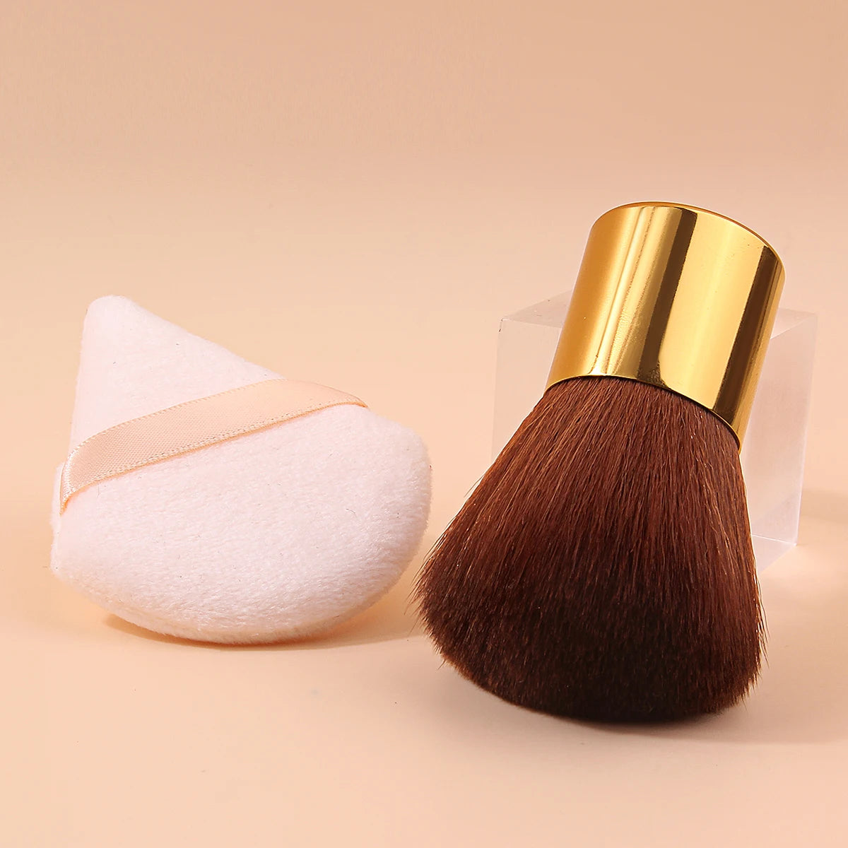 Kabuki Powder Brush & Velvet Puff Set | Foundation & Blush Makeup Brush Set Nixie Default Title