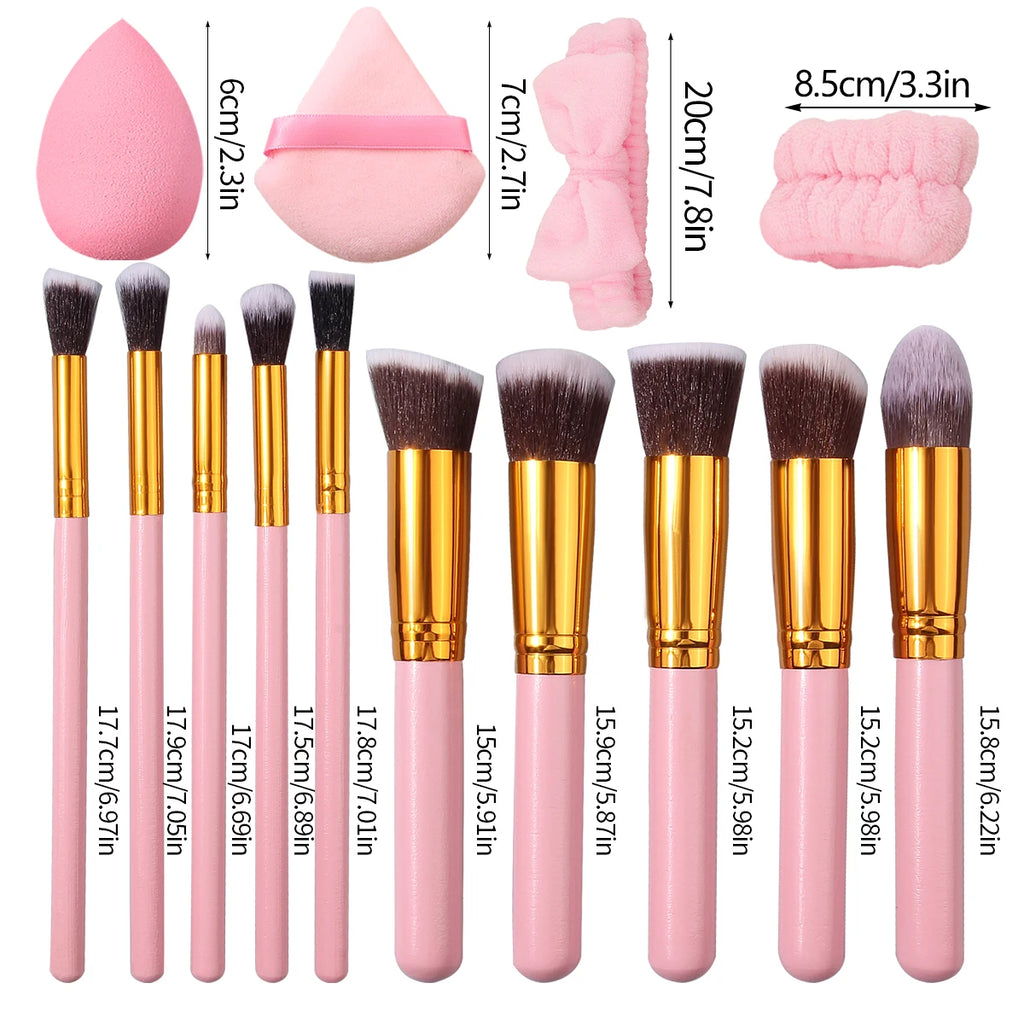 19-Piece Professional Makeup Brush Set with Sponge Puffs Makeup Brush Set Nixie