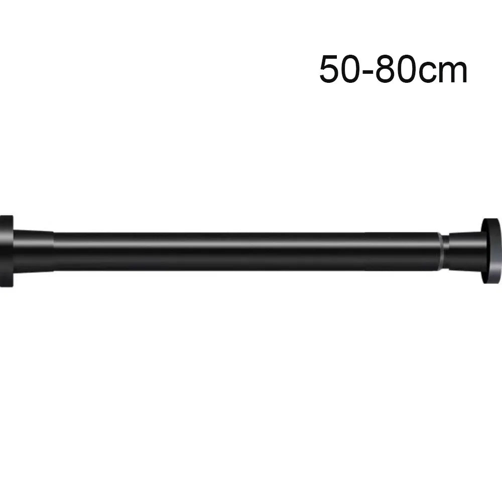 No-Drill Telescopic Spring Tension Curtain Rod – Adjustable Spring Tension Curtain Rod Nixie 50-80cm black