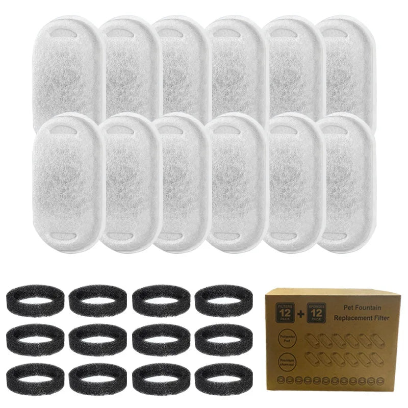 Cat & Dog Fountain Filter – Activated Carbon Cartridge Pet Fountain Filter Nixie 12 Plus 12 Set