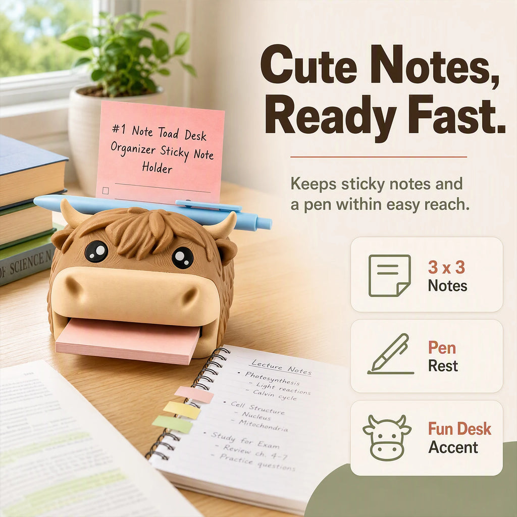 Cute Frog Sticky Note Holder Desk Organizer with Pen Slot Sticky Note Holder Nixie