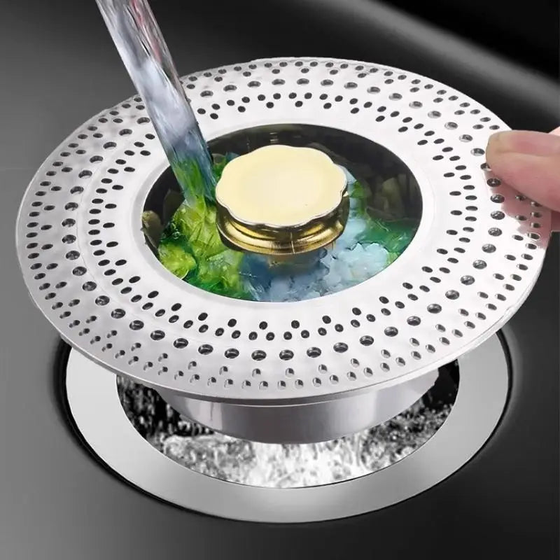 Stainless Steel Sink Drain Strainer Basket Filter & Pop-Up Stopper Sink Drain Strainer Nixie
