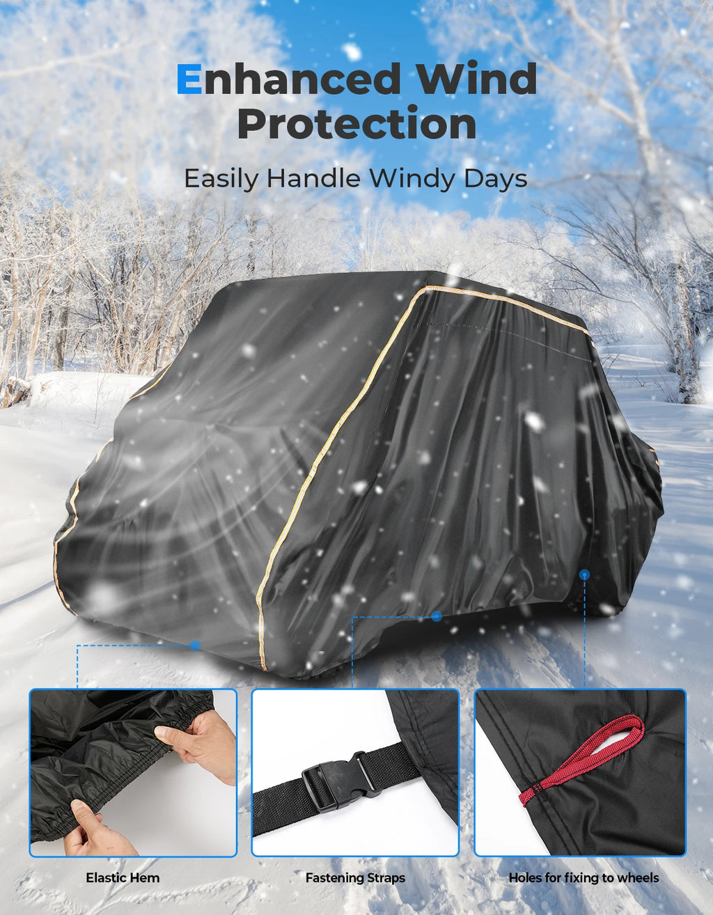 KEMIMOTO 420D Heavy-Duty Waterproof UTV Cover 4–6 Seater UTV Protective Cover Nixie