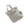 Quilted Snap Button Mini Tote Bag – Soft Padded Shoulder Bag Mini Tote Bag Nixie White