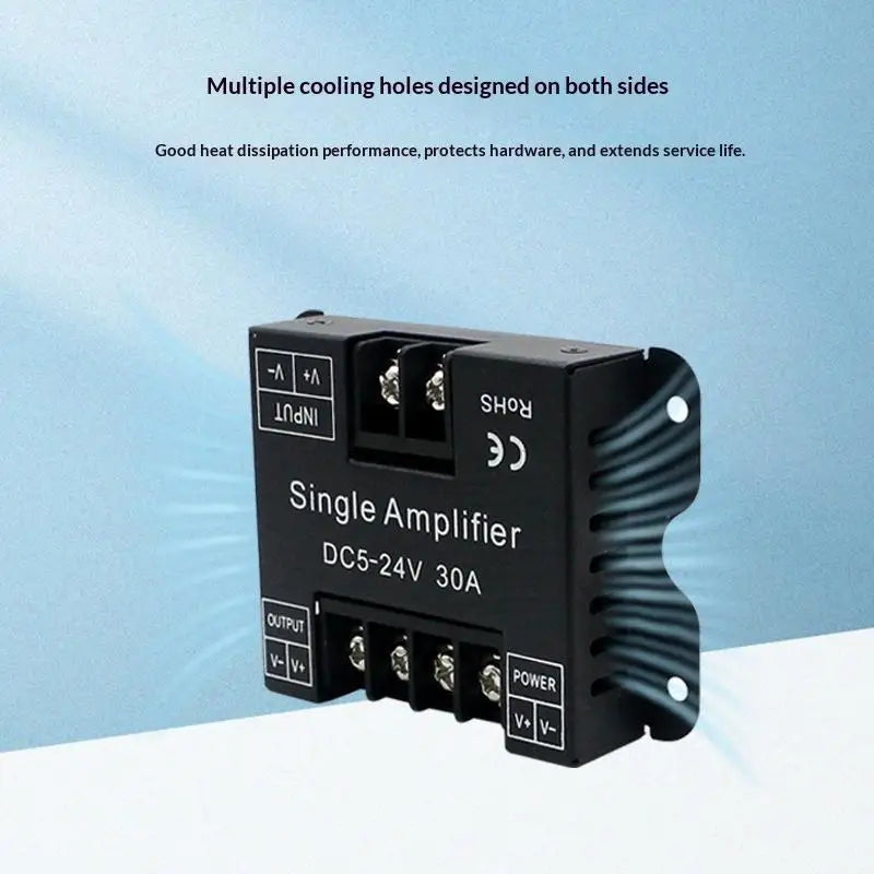30A LED Strip Signal Amplifier DC 5-24V | Iron Housing Module LED Signal Amplifier Nixie