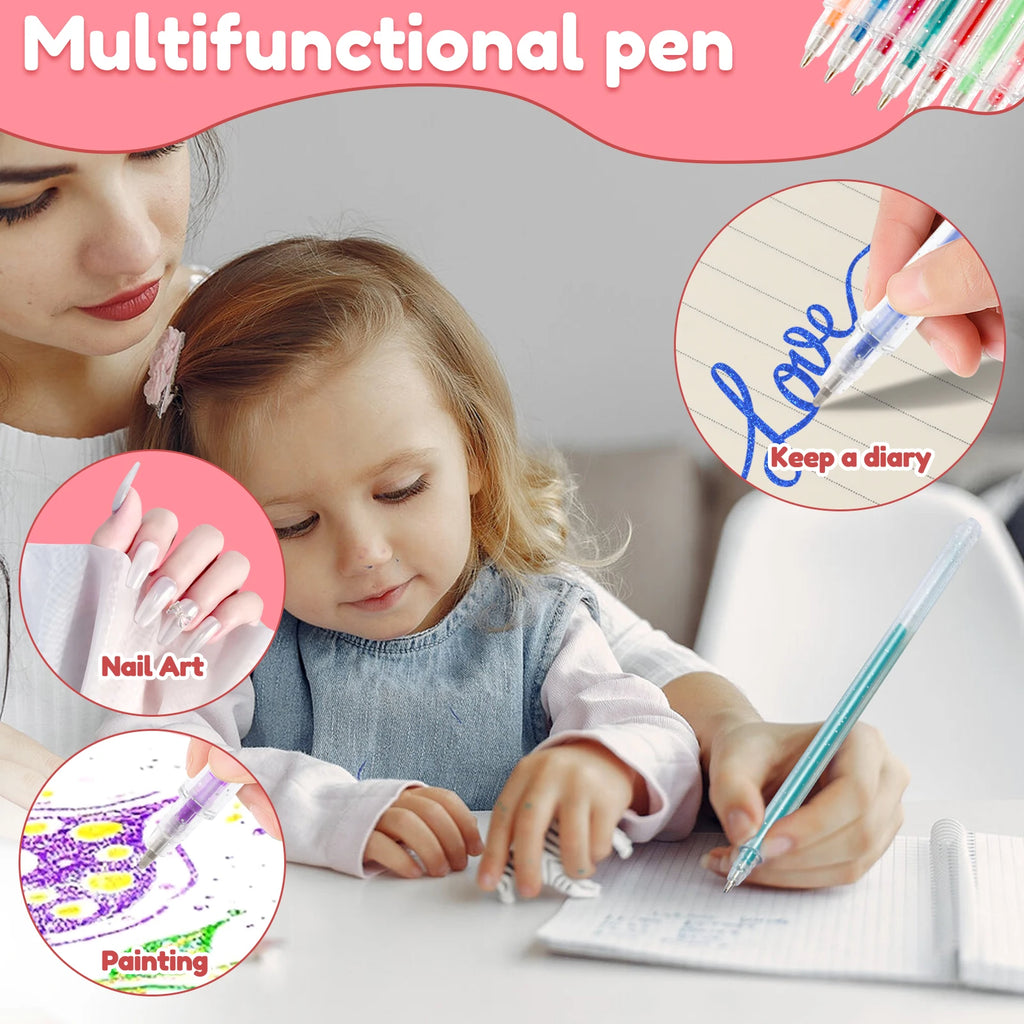 Glitter Gel Pen Set – 18 & 36 Neon Colors for Kids & Adults Glitter Gel Pen Set Nixie