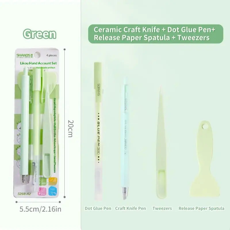 4-Piece DIY Journal Craft Kit – Glue Pen, Carving Knife & Tools DIY Craft Tool Set Nixie A4