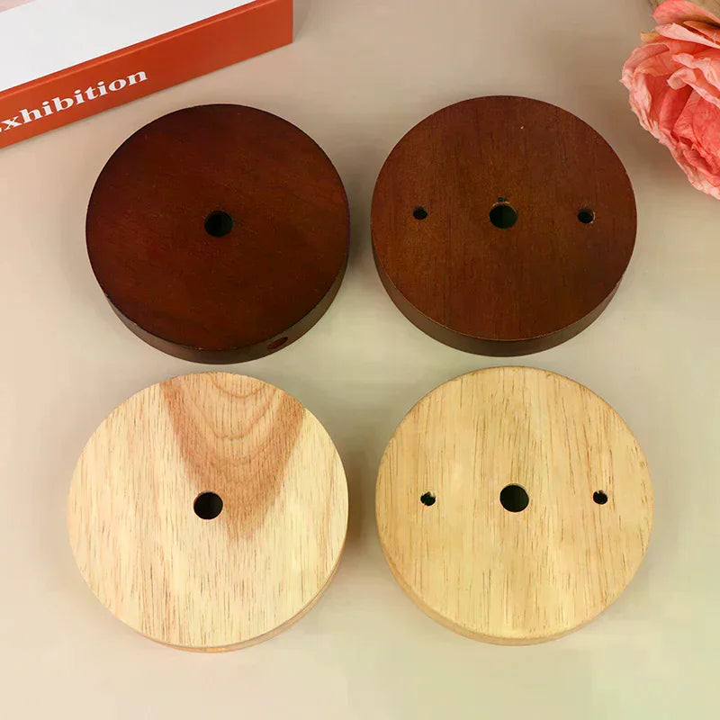 Wooden Ceiling Plate Lamp Base | 10/12cm Pendant DIY Chandelier Lamp Base Fitting Nixie