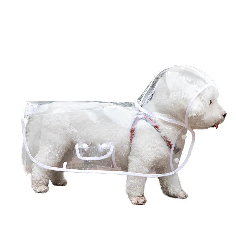 Transparent Waterproof Dog Raincoat – 7 Sizes | Nixie Dog Raincoat Nixie white edge 4.5-7.5 kg