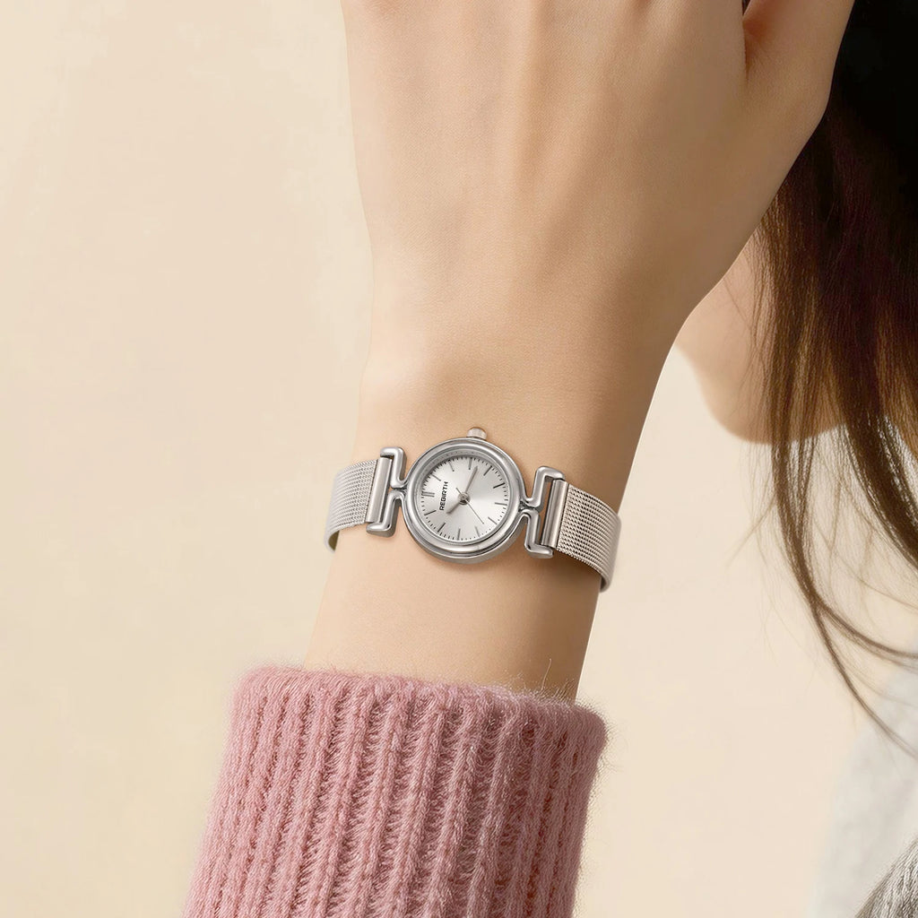 REBIRTH Simple Casual Quartz Watch – Alloy, Numberless Dial Quartz Wristwatch Nixie