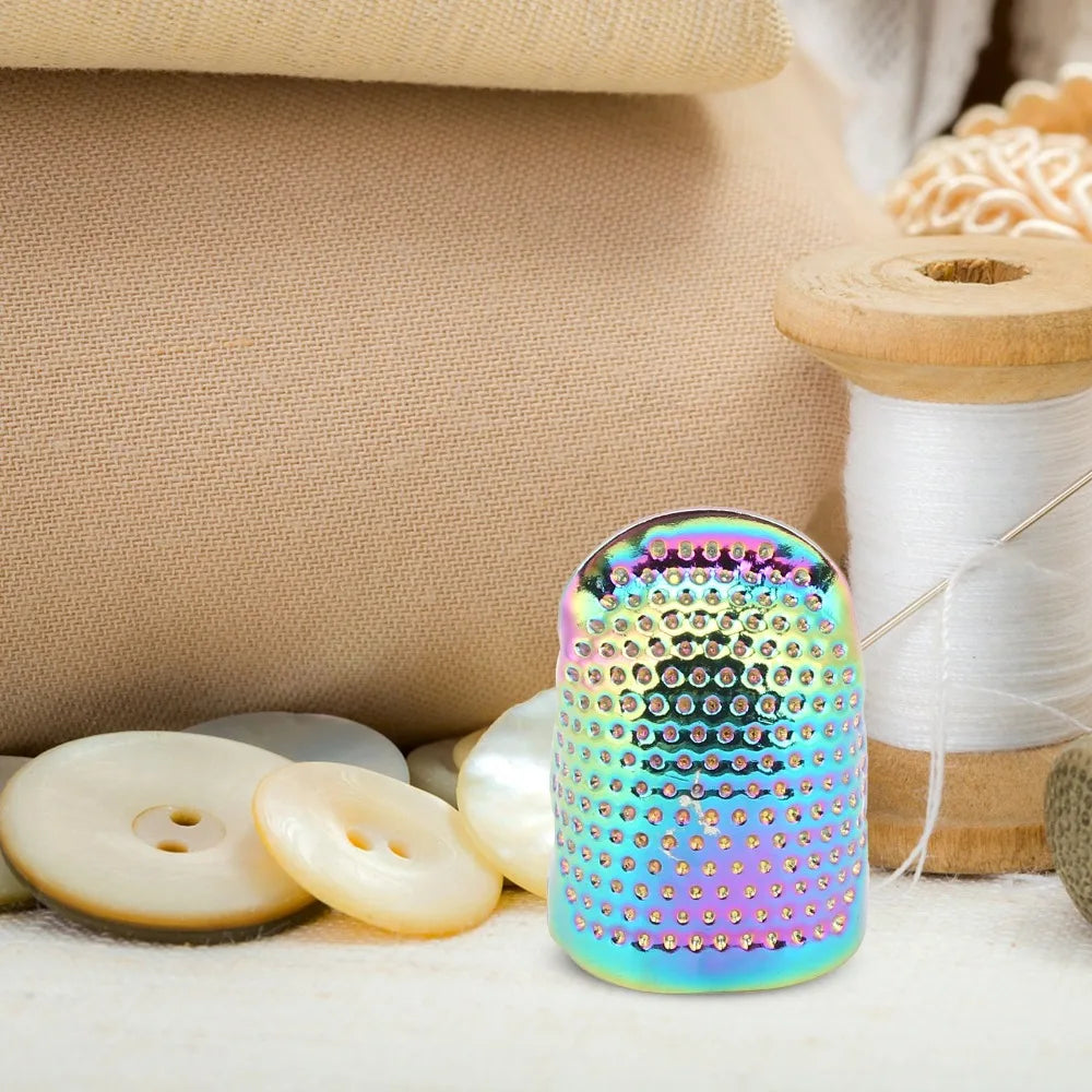 4Pcs Brass Sewing Thimbles – Non-Slip Colorful Finger Guards Set Sewing Thimble Set Nixie