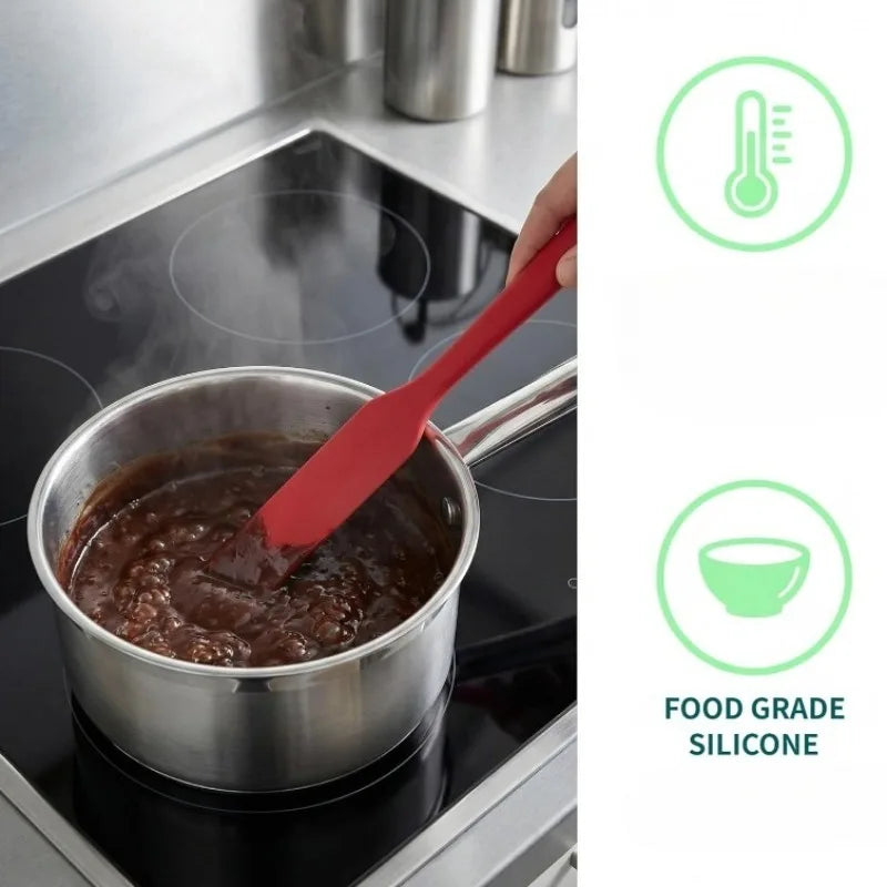 3-Piece Silicone Spatula & Jar Scraper Set – Heat Resistant Silicone Spatula Set Nixie