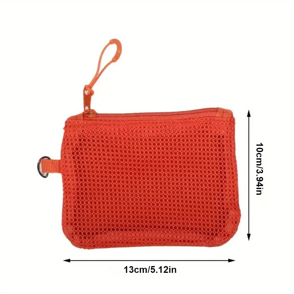 Mesh Cosmetic Pouch Zipper Travel Organizer Bag | Minimalist Mesh Cosmetic Pouch Nixie