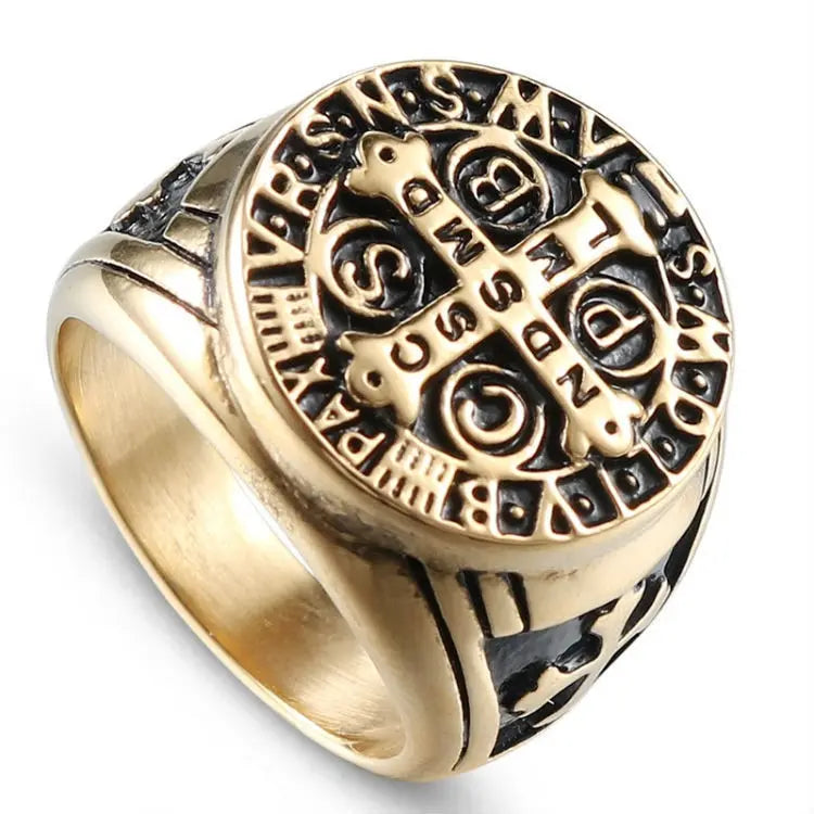 Vintage Zinc Alloy Ring – Snowflake, Rune & Compass Patterns