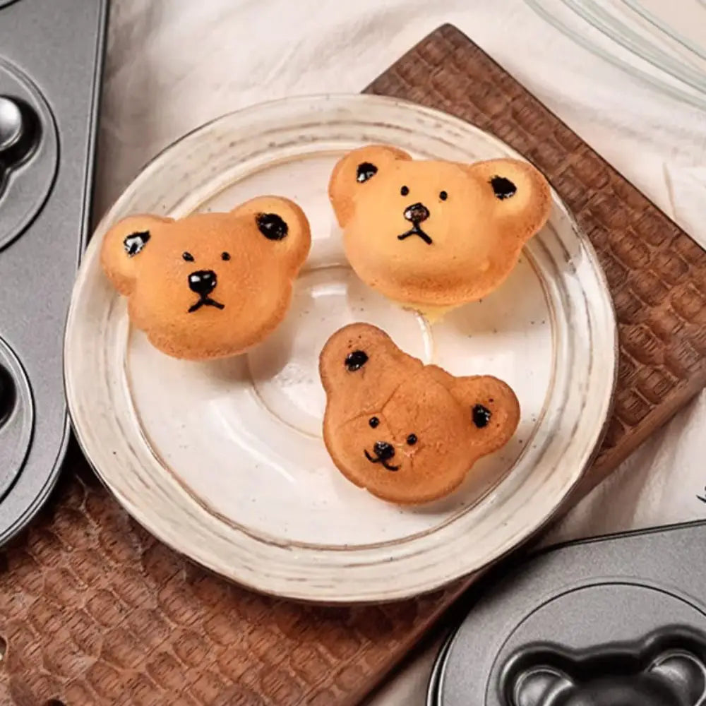 Bear Shaped Muffin Pan – Non-Stick Carbon Steel Cake Mold Cake Baking Mold Nixie