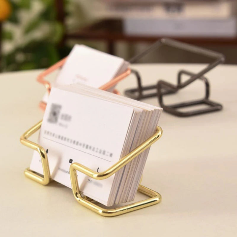 Metal Business Card Holder Desktop Stand | Holds 50 Cards Business Card Holder Nixie