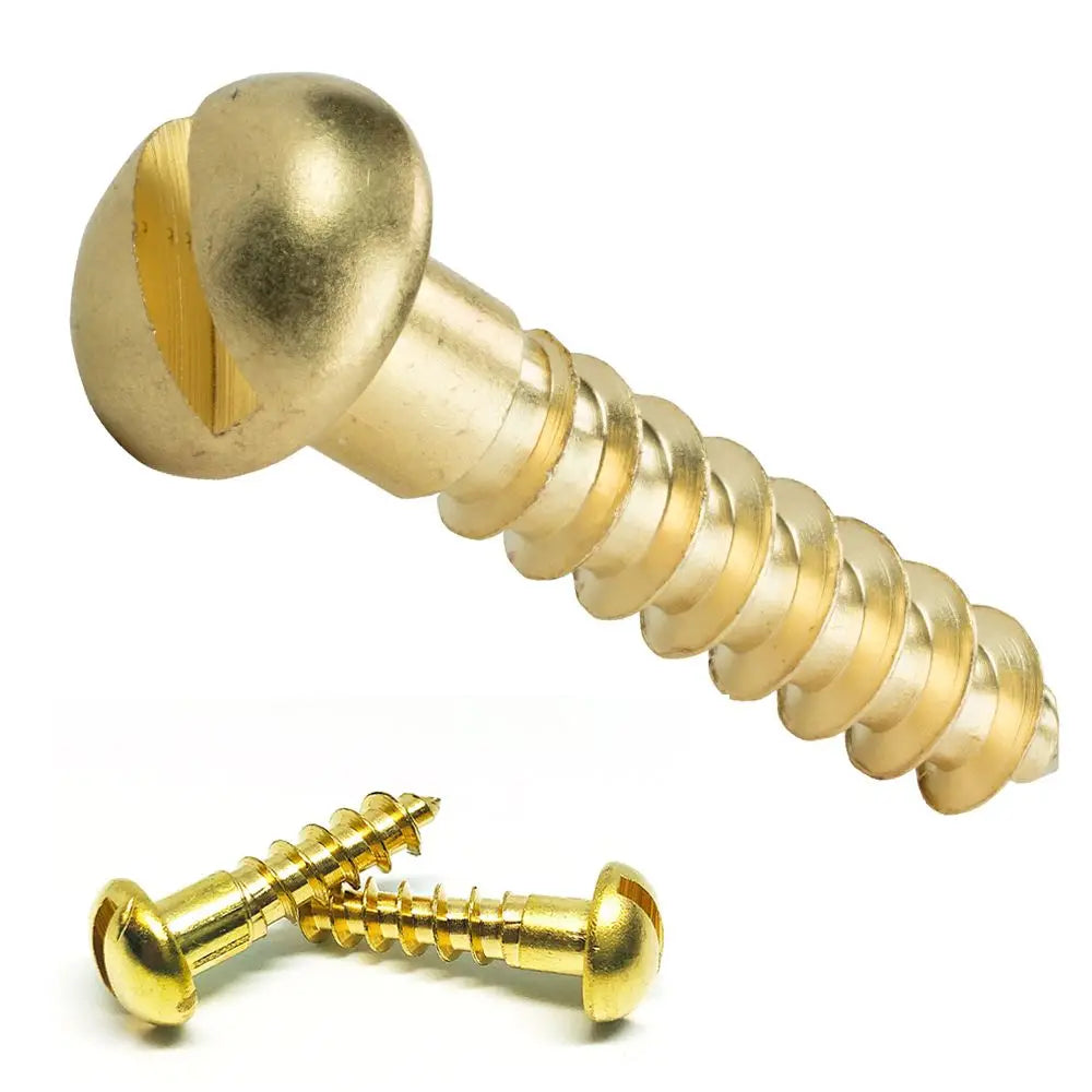 Solid Brass Round Head Slotted Self-Tapping Wood Screws M2 Wood Screws Nixie