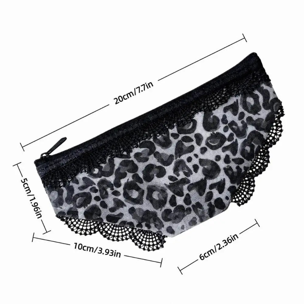 Leopard Print Mesh Cosmetic Bag – Novelty Zippered Makeup Pouch Cosmetic Bag Nixie