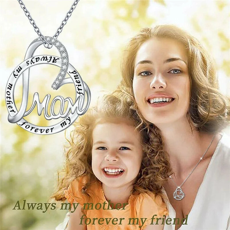 Silver Plated Zircon Heart Pendant Necklace | Gift for Her Pendant Necklace Nixie