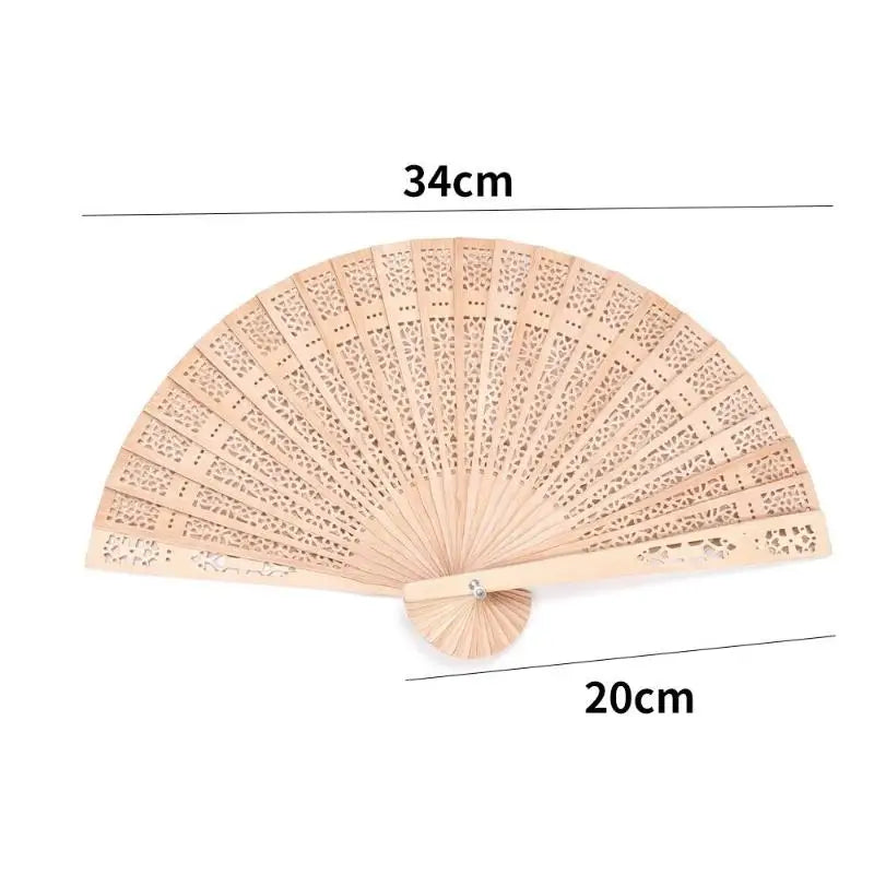 Hollow-Carved Wood Folding Fan – Wedding Favor & Home Décor Decorative Folding Fan Nixie