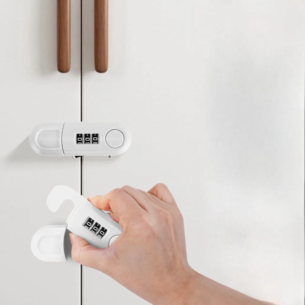 Child Safety Cabinet & Drawer Lock – Adhesive Door Protector Child Safety Lock Nixie White