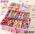850PCS Girls Grosgrain Ribbon Hair Ties & Elastic Hair Bands