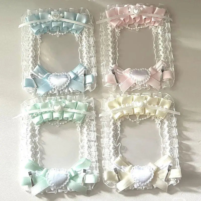 Lace Bow Heart Photocard Holder – Satin Ribbon Ita Bag Pendant Photocard Holder Pendant Nixie