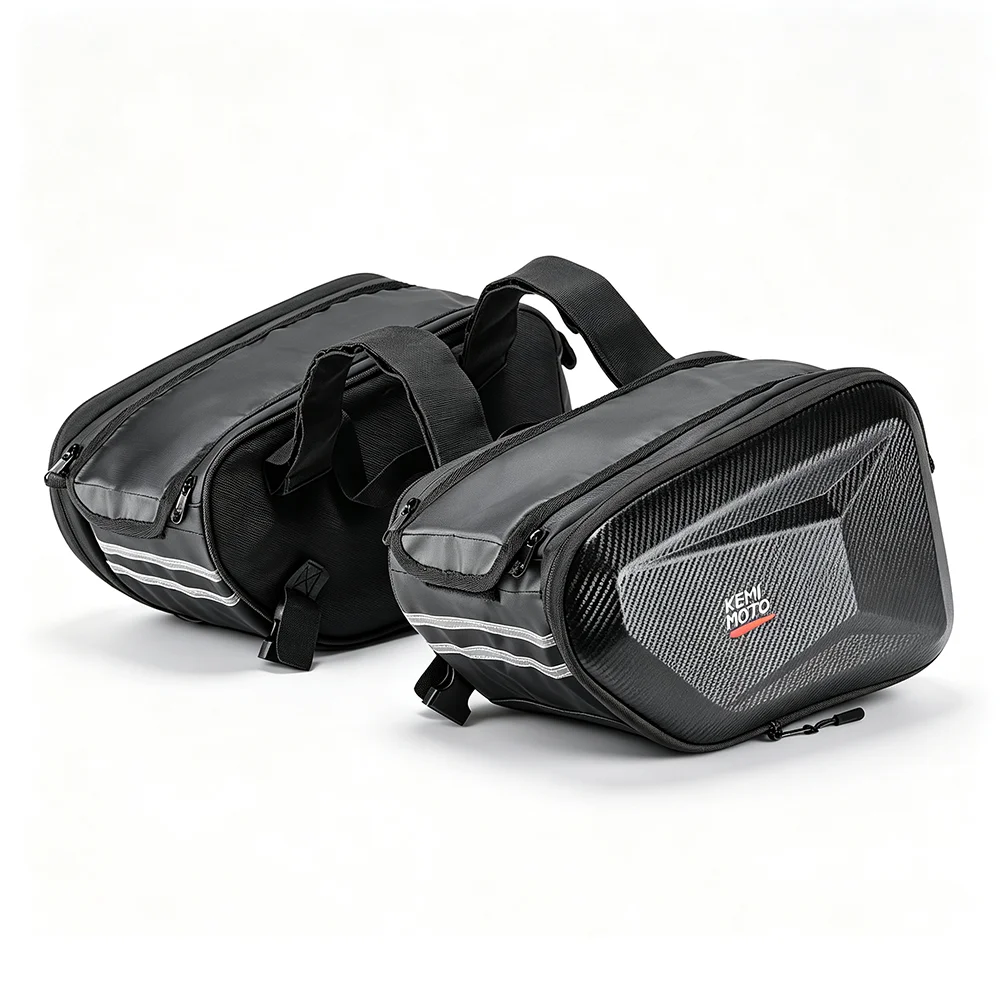 KEMITOUR Universal Motorcycle Saddle Bags | EVA Hard Shell 20-30L Motorcycle Saddle Bags Nixie 1 pair