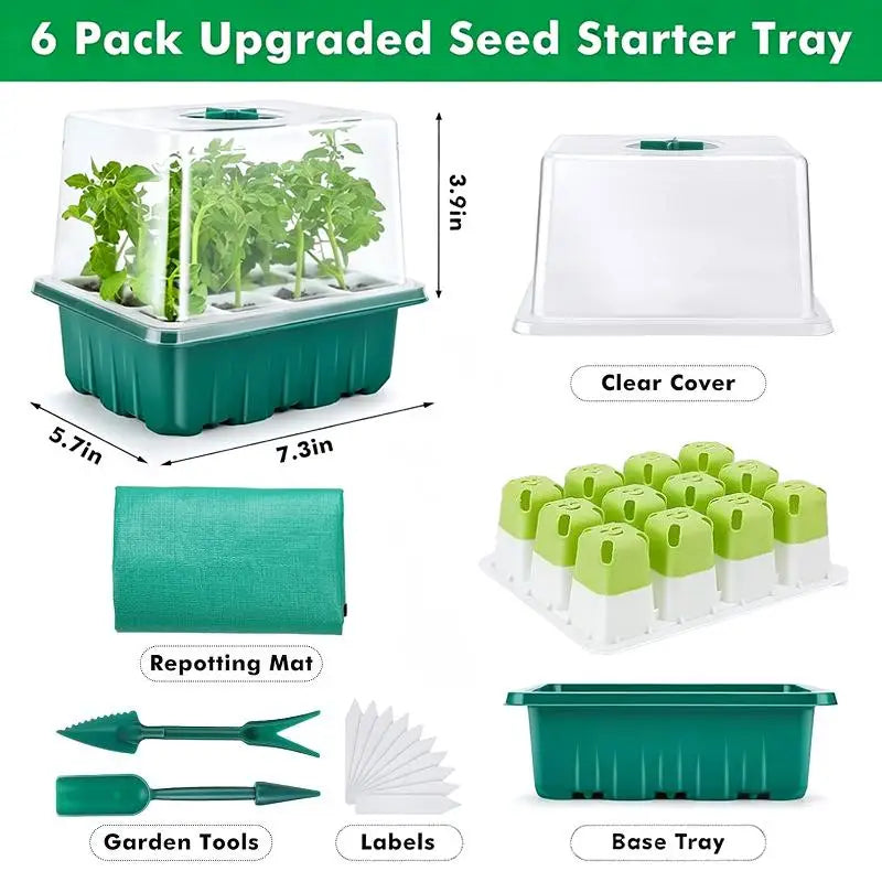 Seed Starter Tray Mini Greenhouse Kit with Humidity Dome Seed Starter Kit Nixie A