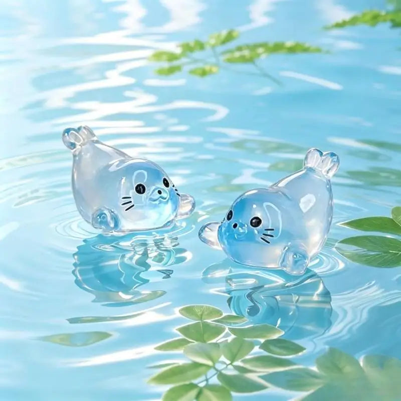 10 Pcs Glow in the Dark Mini Seal Resin Figurines for DIY Crafts Resin Craft Figurines Nixie