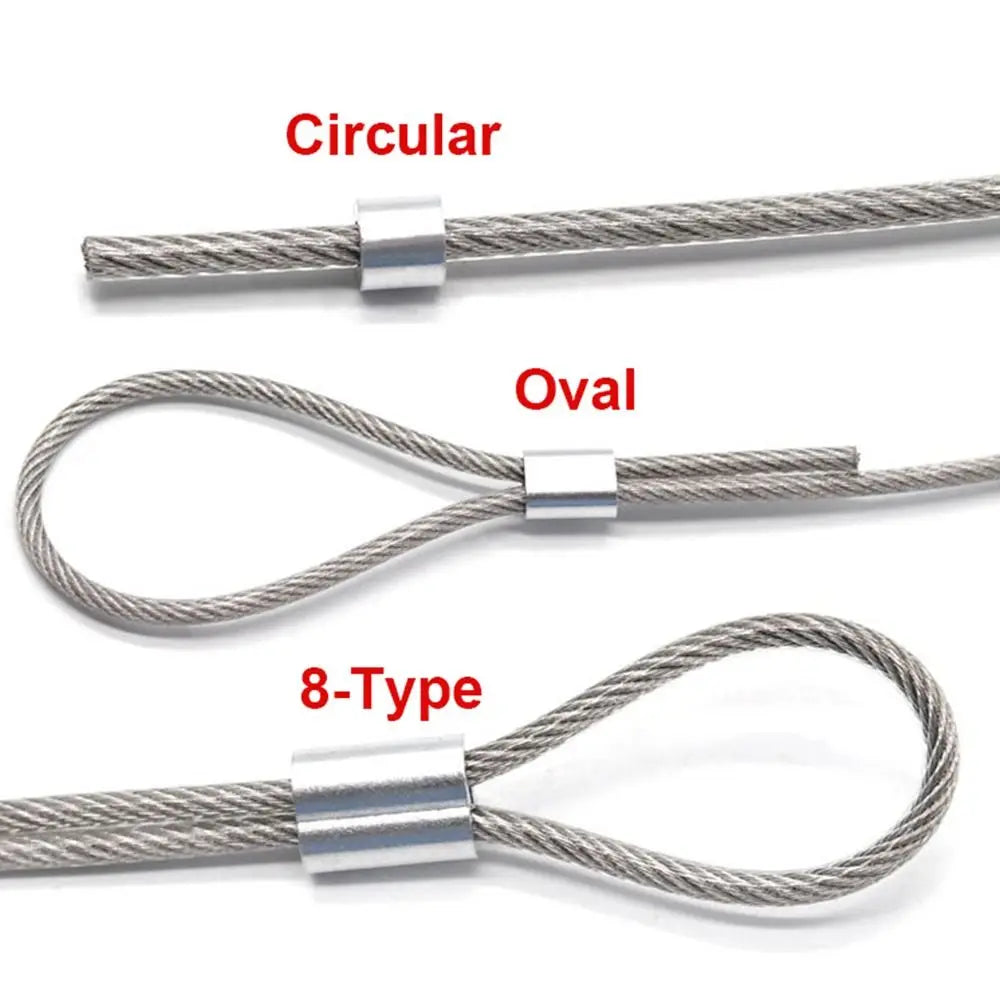 M1–M12 Aluminum Crimp Sleeves Double Hole Wire Rope Ferrules Wire Rope Ferrules Nixie