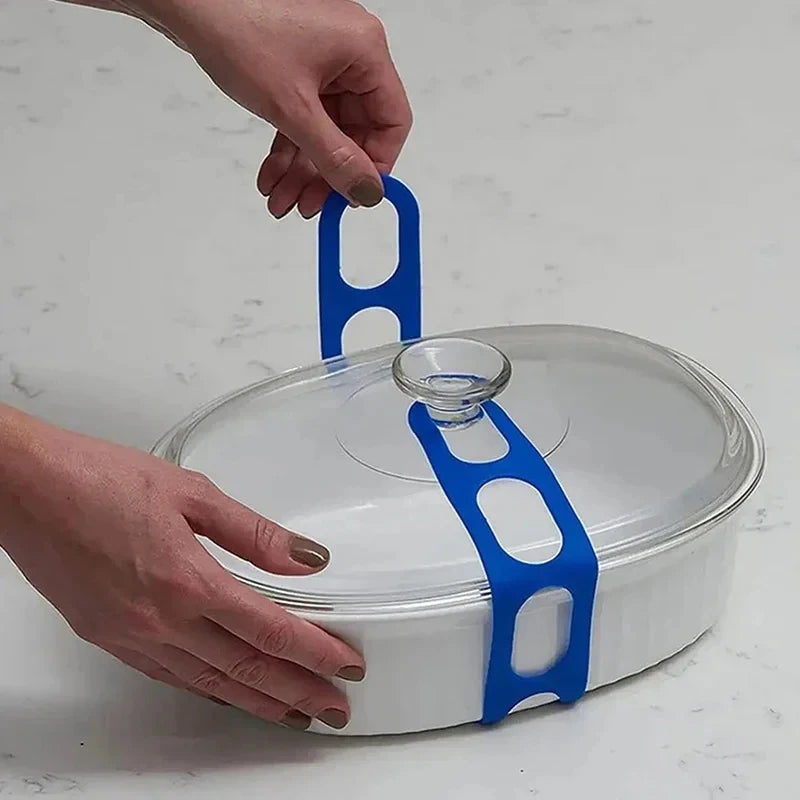 Reusable Silicone Elastic Lid Strap – Universal Pot & Lunch Box Kitchen Lid Strap Nixie