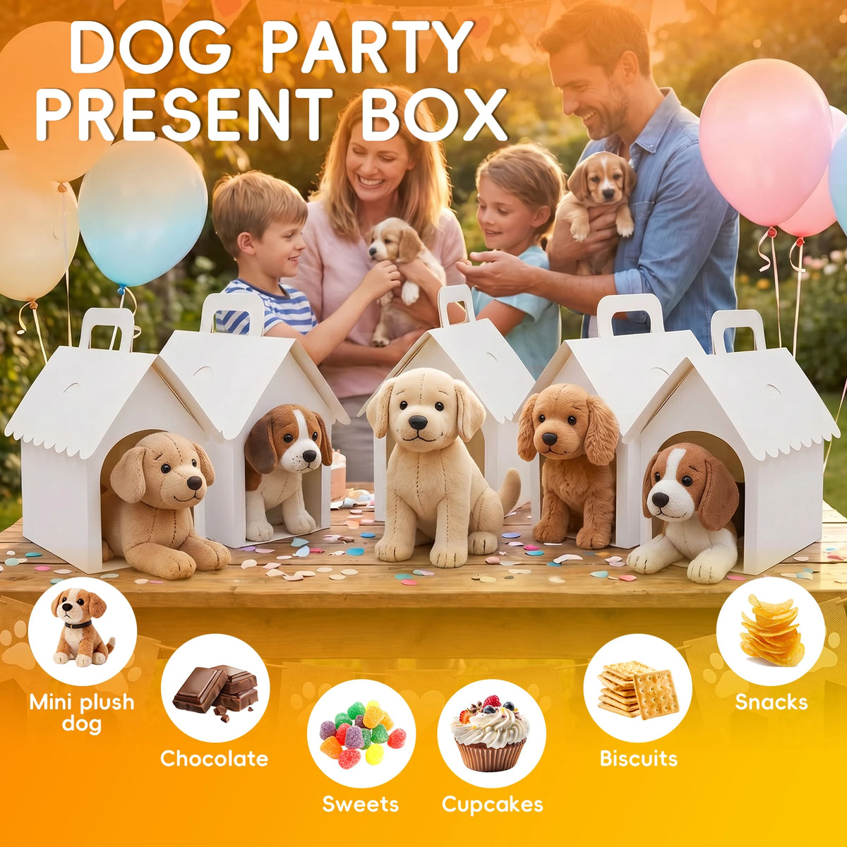 10Pcs Dog House Party Favor Boxes – DIY Foldable Gift Set Party Favor Boxes Nixie