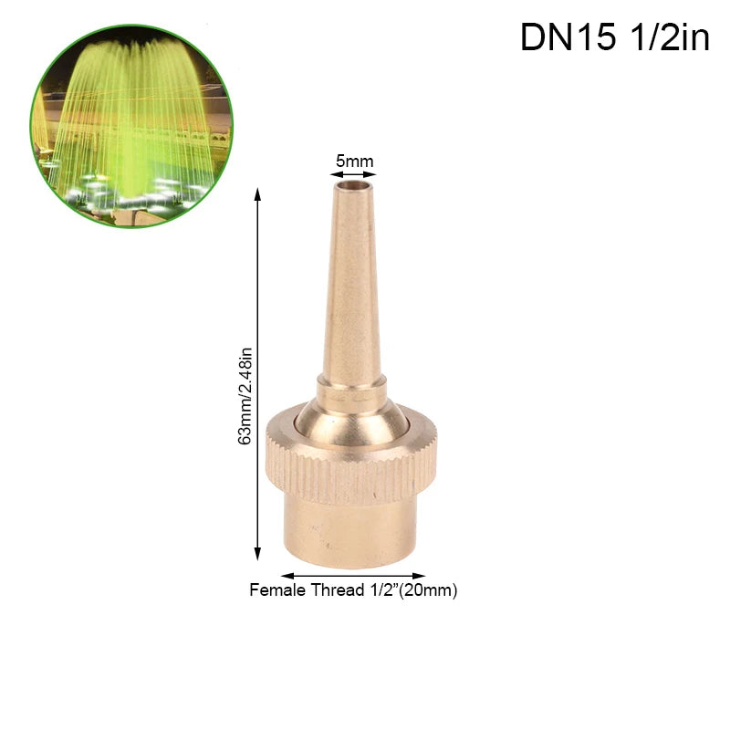 Copper Straight Jet Fountain Nozzle 1/2" 3/4" 1" Female Thread Fountain Nozzle Nixie A