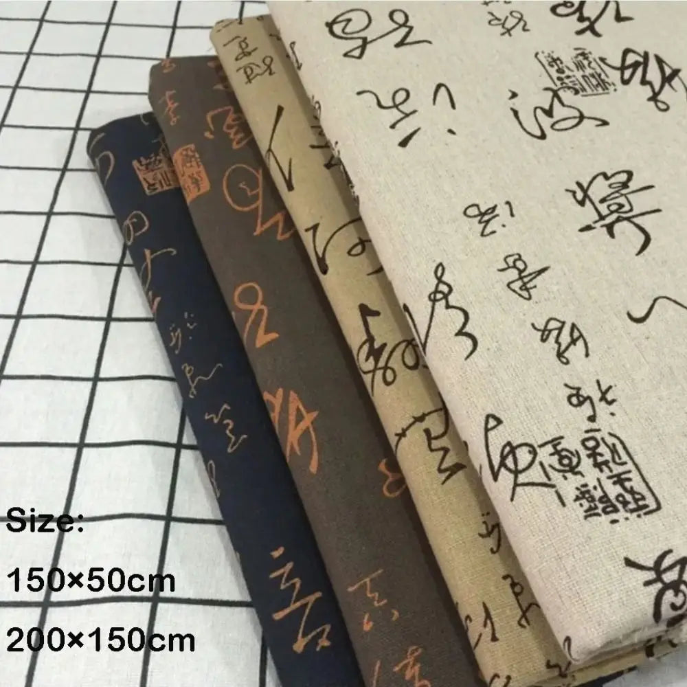Chinese Calligraphy Cotton Linen Tablecloth | 150×50 & 200×150cm Linen Tablecloth Nixie